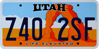UT license plate Z402SF