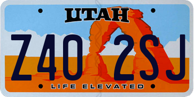 UT license plate Z402SJ
