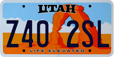 UT license plate Z402SL