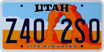 UT license plate Z402SO