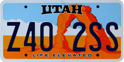 UT license plate Z402SS