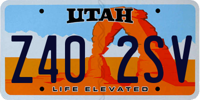 UT license plate Z402SV