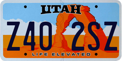 UT license plate Z402SZ