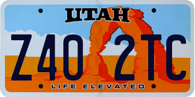 UT license plate Z402TC