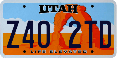 UT license plate Z402TD