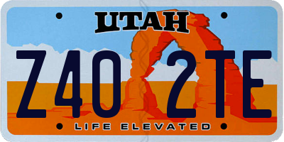 UT license plate Z402TE