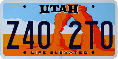 UT license plate Z402TO