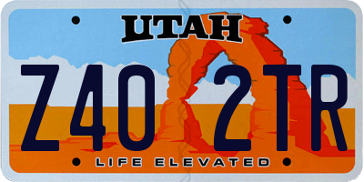 UT license plate Z402TR