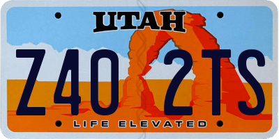 UT license plate Z402TS