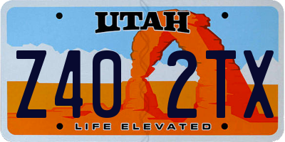UT license plate Z402TX