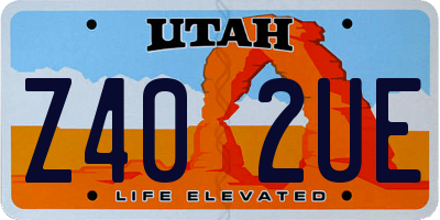 UT license plate Z402UE