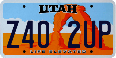 UT license plate Z402UP