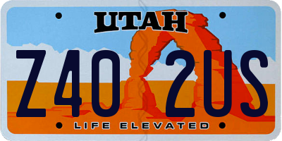 UT license plate Z402US