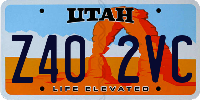 UT license plate Z402VC