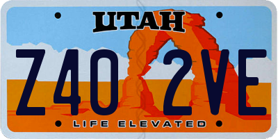 UT license plate Z402VE