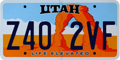 UT license plate Z402VF