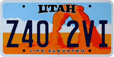 UT license plate Z402VI