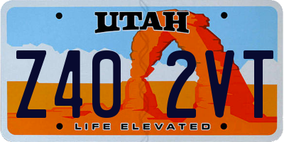 UT license plate Z402VT