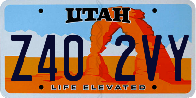 UT license plate Z402VY
