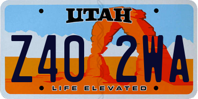 UT license plate Z402WA