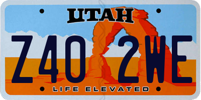 UT license plate Z402WE