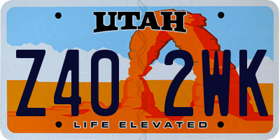 UT license plate Z402WK