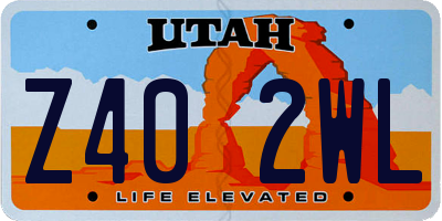UT license plate Z402WL