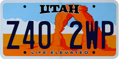 UT license plate Z402WP
