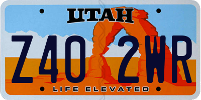 UT license plate Z402WR