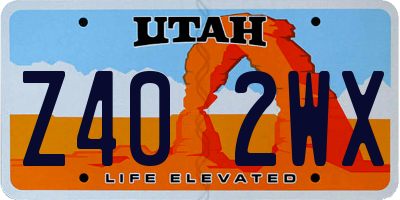 UT license plate Z402WX