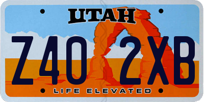 UT license plate Z402XB