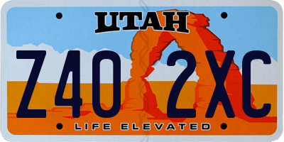 UT license plate Z402XC