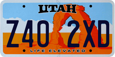 UT license plate Z402XD