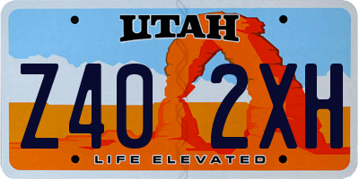 UT license plate Z402XH