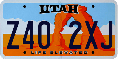 UT license plate Z402XJ