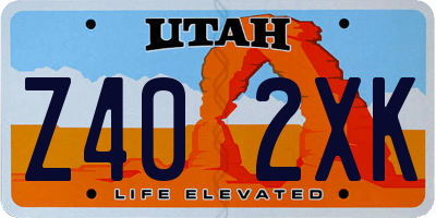 UT license plate Z402XK