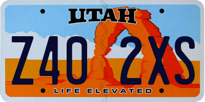 UT license plate Z402XS
