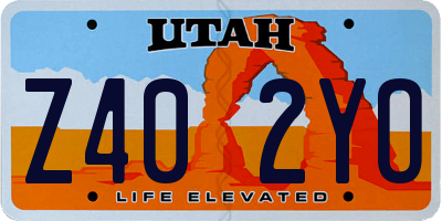 UT license plate Z402YO