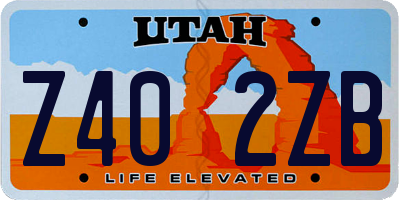 UT license plate Z402ZB