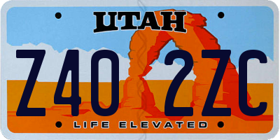 UT license plate Z402ZC