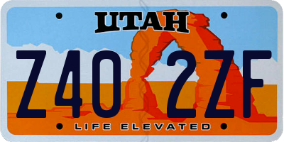 UT license plate Z402ZF
