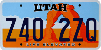 UT license plate Z402ZQ