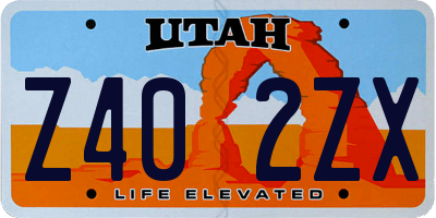 UT license plate Z402ZX