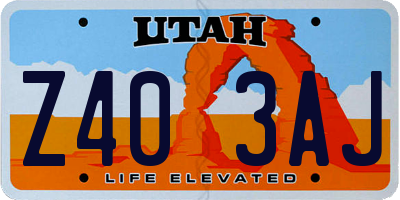 UT license plate Z403AJ