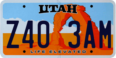 UT license plate Z403AM