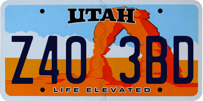 UT license plate Z403BD