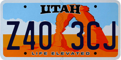UT license plate Z403CJ