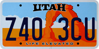 UT license plate Z403CU