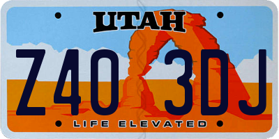 UT license plate Z403DJ