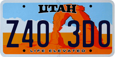 UT license plate Z403DO